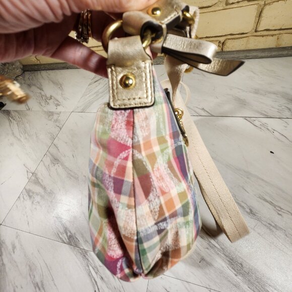 Like New Vintage Coach Poppy Daisy Madras Plaid Crossbody Bag ,Wallet Cosmetic - Picture 11 of 16